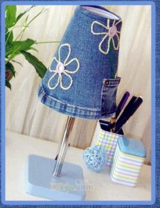 How to Make Lamp Shades Made From old Jeans2
